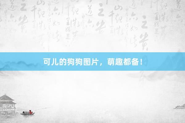可儿的狗狗图片，萌趣都备！